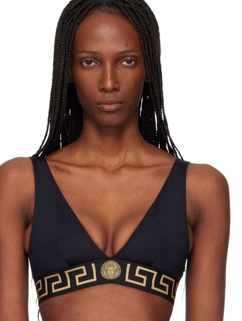 VERSACE NWT Greca Border Triangle Bralette Swim Bikini Top Size 3